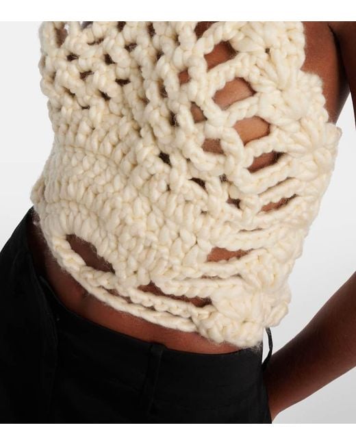 Top De Croche Con Cuello Halter Magda Butrym de color Natural