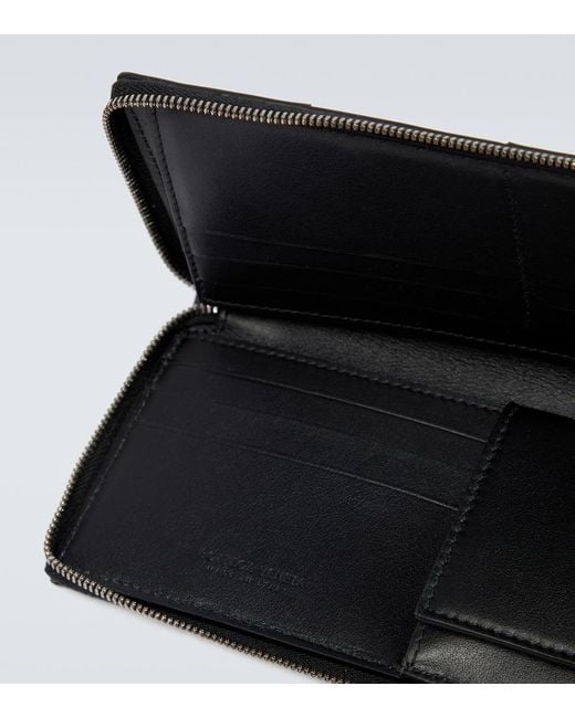 Bottega Veneta Black Leather Intrecciato Wallet for men