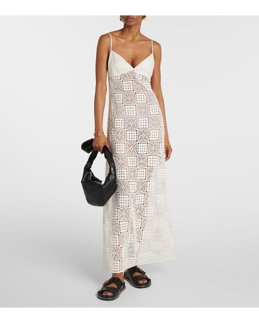 Sir White Crochet Cotton Maxi Dress