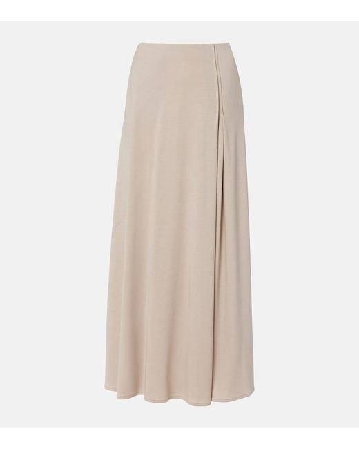 Max Mara Natural Stilla Virgin Wool Maxi Skirt