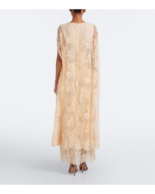 Zimmermann Natural Valiant Caped Lace Maxi Dress