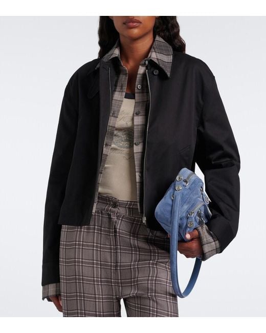 Acne Black Layered Cotton Twill Jacket