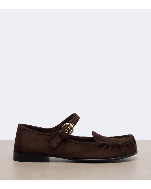 Miu Miu Brown Suede Ballerina Flats