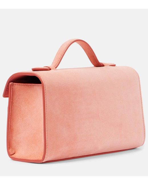 SAVETTE Pink Symmetry Suede Tote Bag