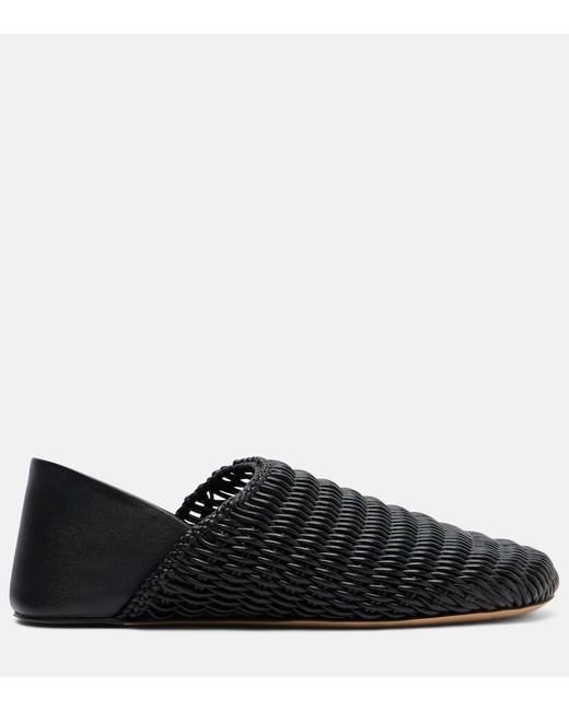 J.W. Anderson Black Babouche Woven Leather Loafers
