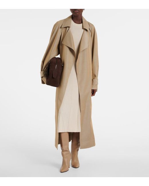 Joseph Natural Ribbed-Knit Wool Midi Dress