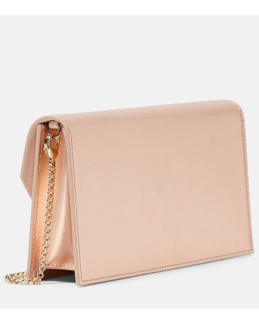 Christian Louboutin Natural Loubi54 Small Leather-trimmed Silk Clutch
