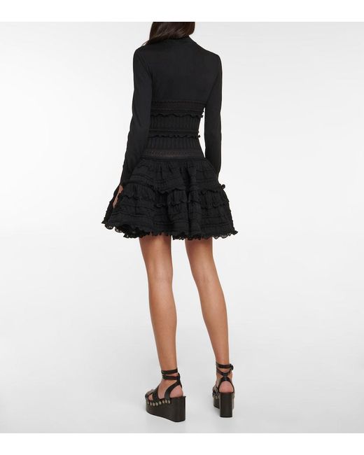 Alaïa Black Alaia Crinoline Wool Minidress