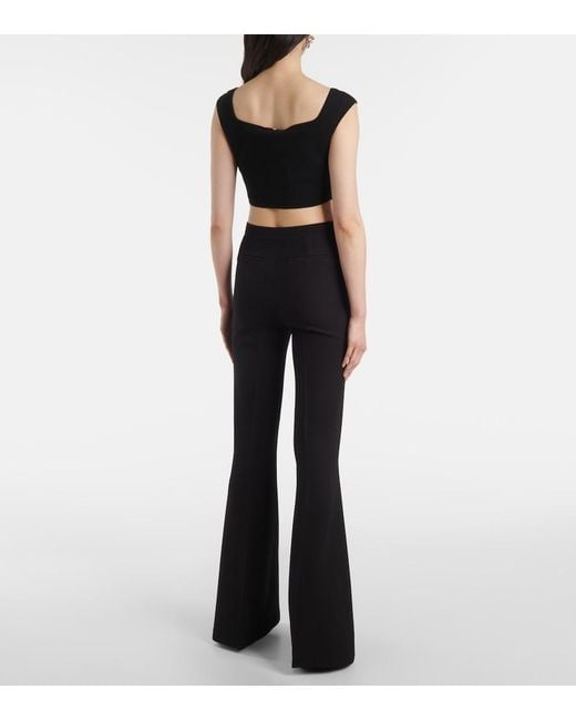 Safiyaa Black Halluana High-Rise Flared Pants