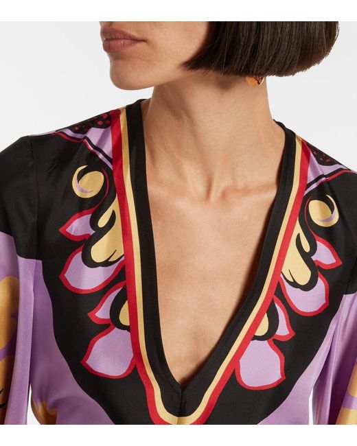 LaDoubleJ Purple Silk Magnifico Mini Dress