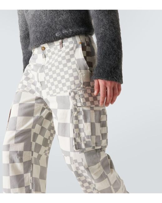 Pantaloni cargo in cotone con stampa di ERL in White da Uomo