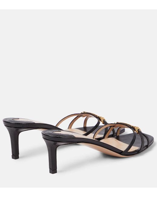 Tom Ford Metallic Whitney Printed Leather Mules