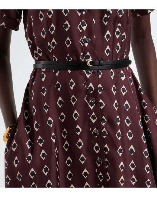 Altuzarra Purple Kiera Printed Silk Shirt Dress