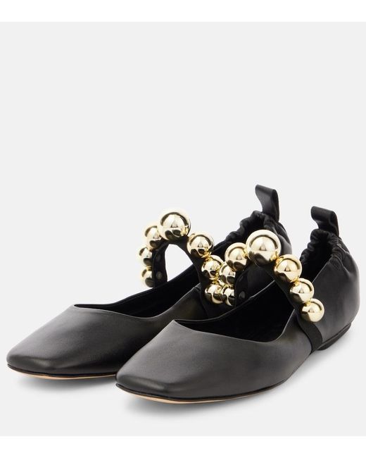 Souliers Martinez Black Mary-Jane-Ballerinas Flamenca Aus Leder