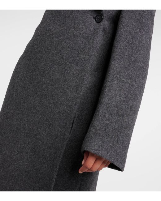 Totême  Black Oversized Wool-blend Felt Wrap Coat