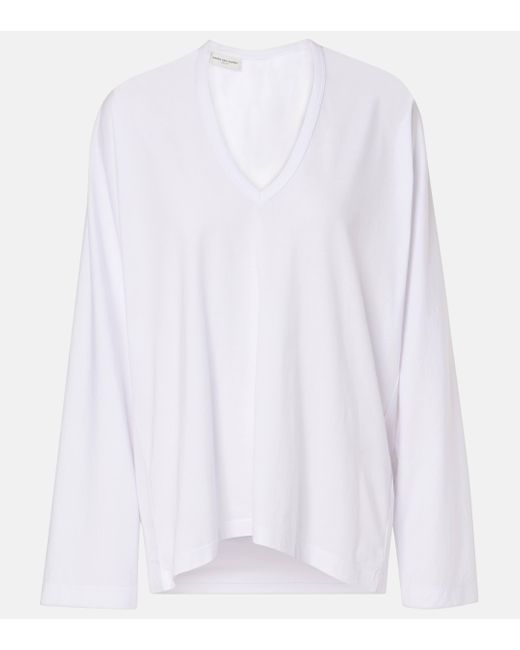 Dries Van Noten White Cotton Jersey Top