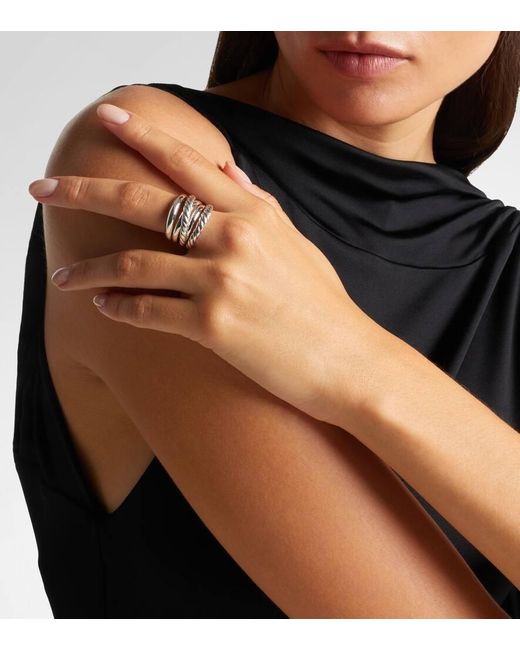 David Yurman White Ring Crossover Aus Sterlingsilber