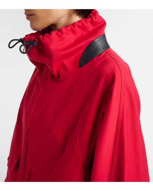 Loewe Red Cotton And Silk Gabardine Jacket