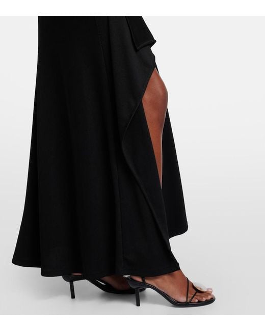 Christopher Esber Black Droplet Crystal Cutout Embellished Maxi Dress