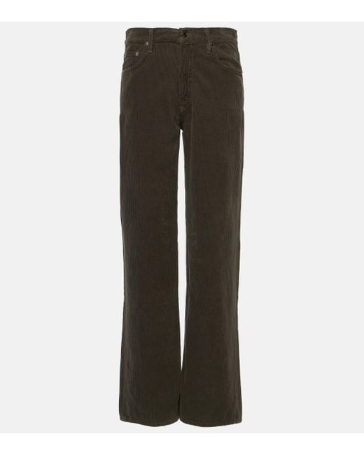 Agolde Gray Harper Mid-rise Corduroy Straight Jeans