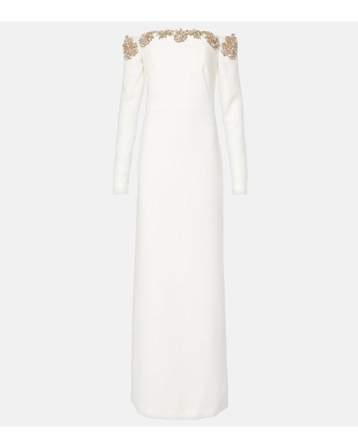 Costarellos White Meline Gown