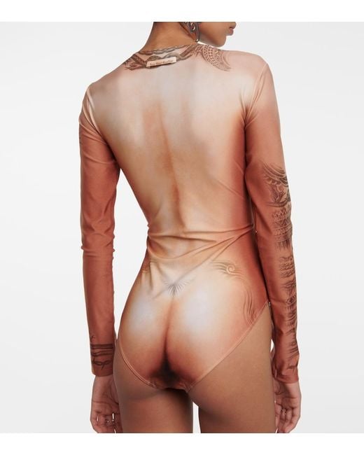 Jean Paul Gaultier Red Tattoo Collection Bodysuit