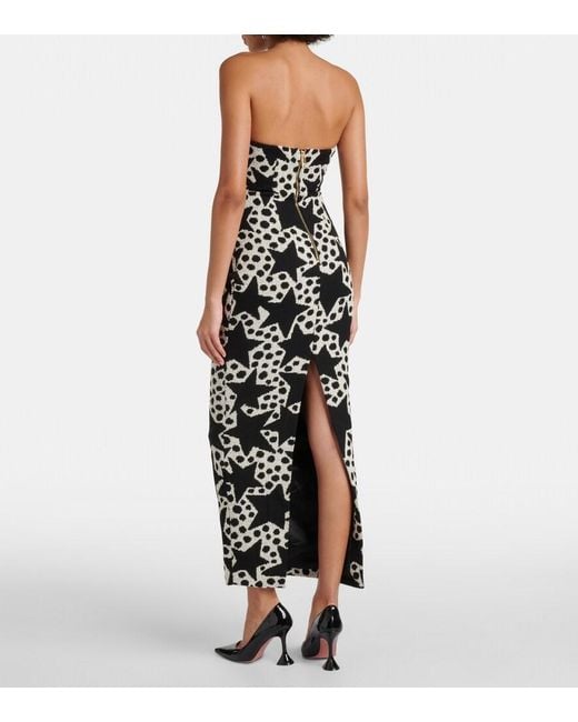 Area Black Crystal-Embellished Jacquard Maxi Dress