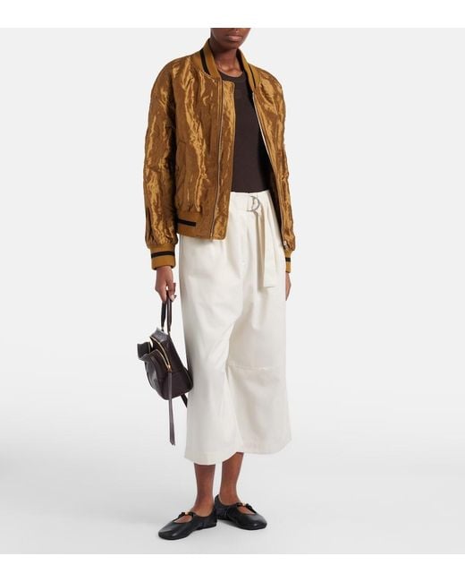 Loewe Natural Cotton And Silk Gabardine Culottes