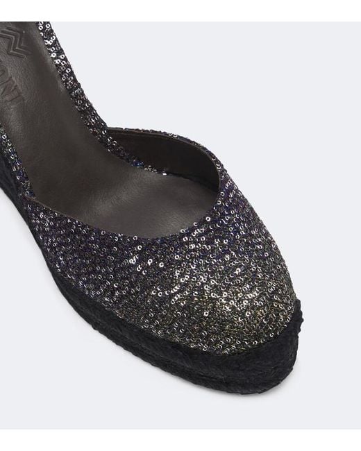 Missoni Black Eva Sequined Espadrille Wedges