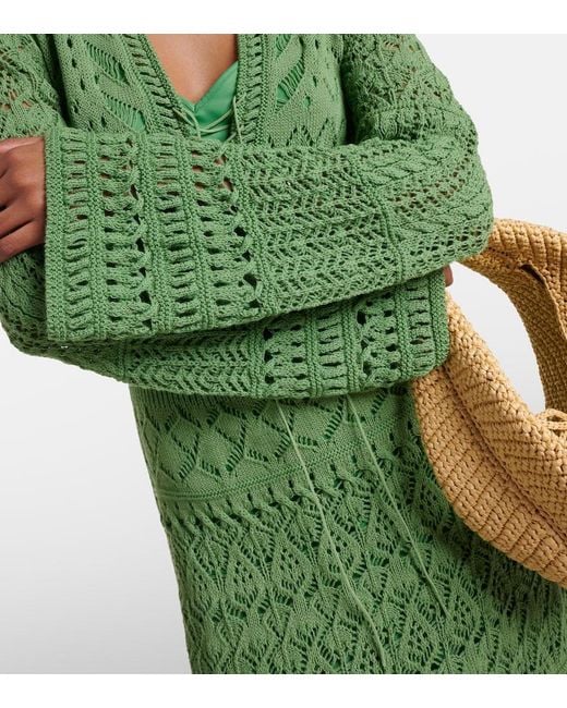 Dorothee Schumacher Green Seductive Lace Pointelle Midi Dress