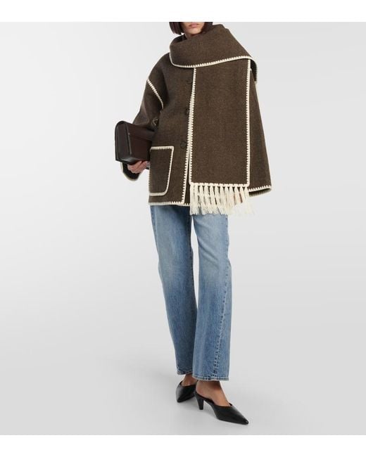 Totême  Brown Embroidered Scarf Jacket