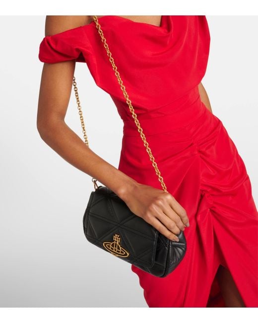 Vivienne Westwood Black Hazel Medium Quilted Leather Shoulder Bag