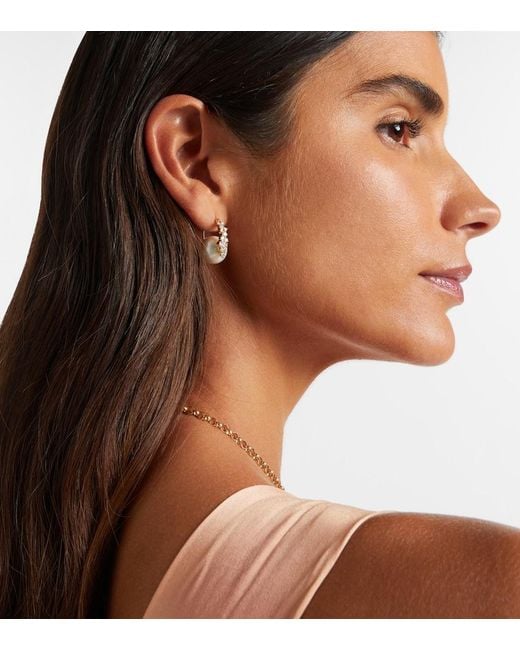 Sydney Evan White Cocktail 14Kt Earrings With Pearls And Diamonds