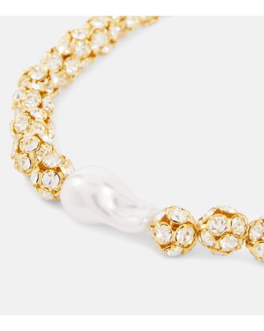 Choker con cristalli e perle bijoux di Magda Butrym in Metallic
