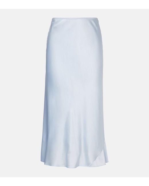 Dorothee Schumacher Blue Sense Of Shine Satin Midi Skirt