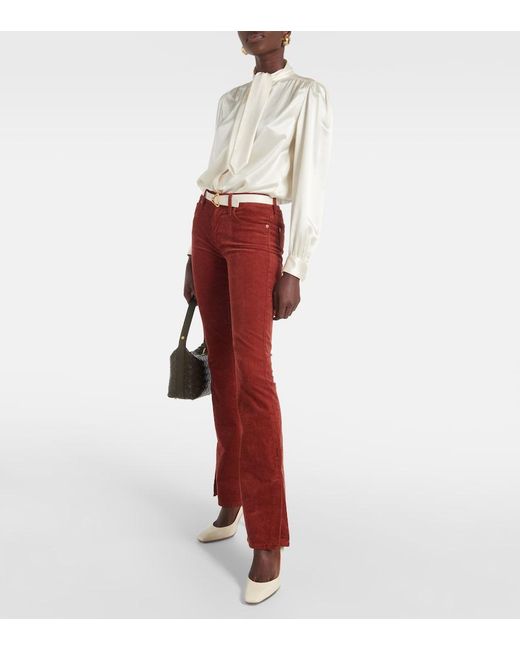 7 For All Mankind Red Mid-Rise Bootcut Jeans