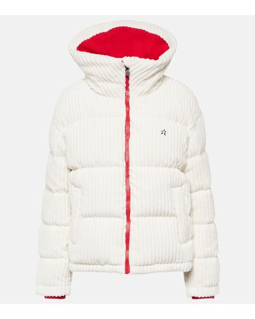 Perfect Moment White Jumbo Corduroy Down Jacket