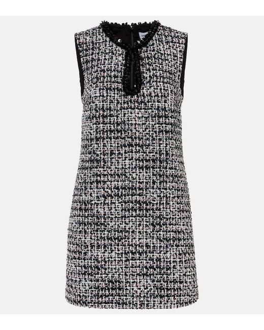 Self-Portrait Black Verziertes Minikleid Aus Boucle