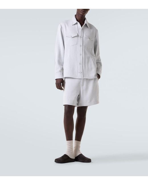 God's True Cashmere White Explorer Cashmere And Cotton Denim Shorts for men