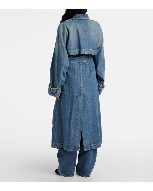 Isabel Marant Blue Denim Trench Coat With Belt