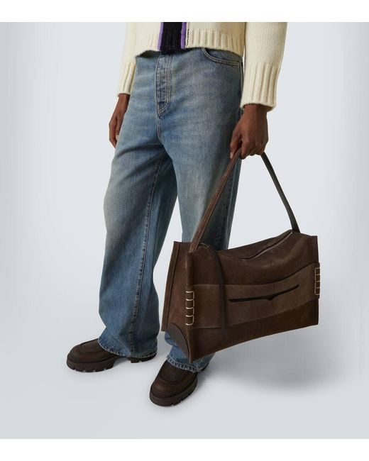 J.W. Anderson Schultertasche Loafer Large Aus Veloursleder in Brown für Herren