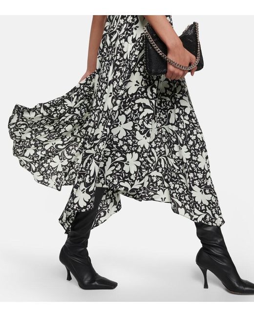 Stella McCartney Multicolor Floral Silk Midi Dress