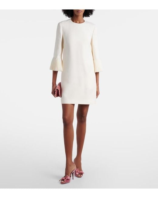 Valentino White Wool And Silk Minidress