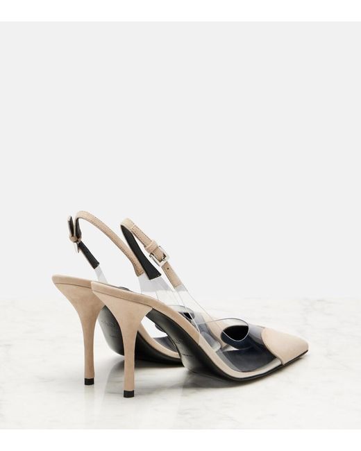 Alaïa Metallic Cour 90 Suede And Pvc Slingback Pumps