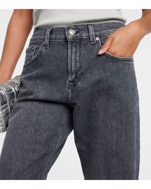 Jean ample Tess a taille haute 7 For All Mankind en coloris Black