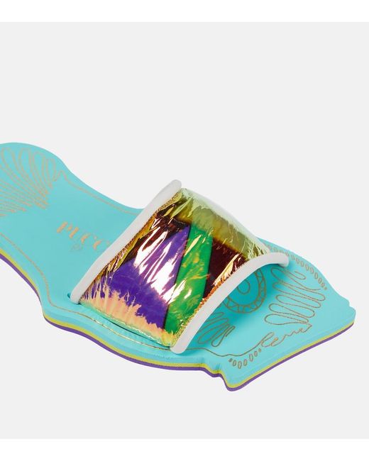 Emilio Pucci Green Iride Slides