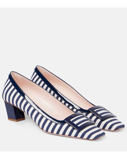 Roger Vivier Blue Belle Vivier Striped Pumps