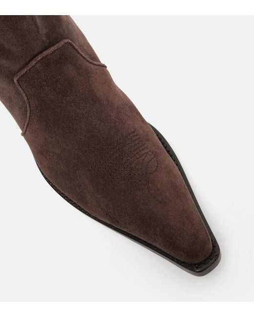 Khaite Brown Clive 35 Suede Ankle Boots