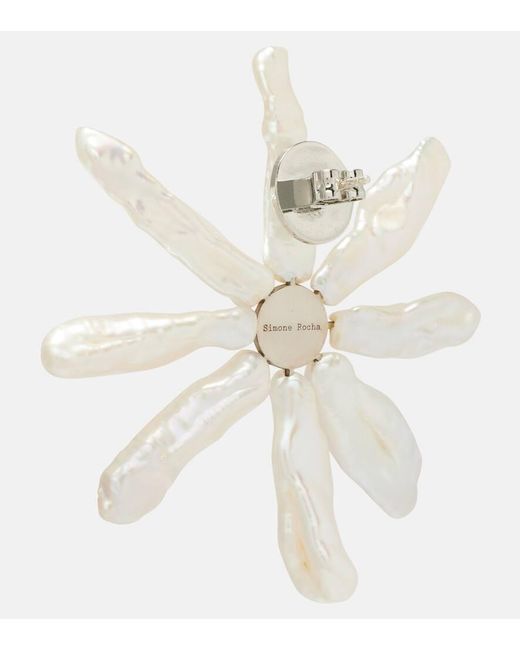 Simone Rocha White Earrings With Freshwater Pearls
