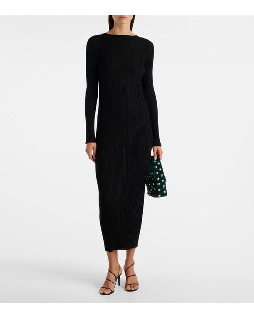 Khaite Black Sigrid Wool Maxi Dress